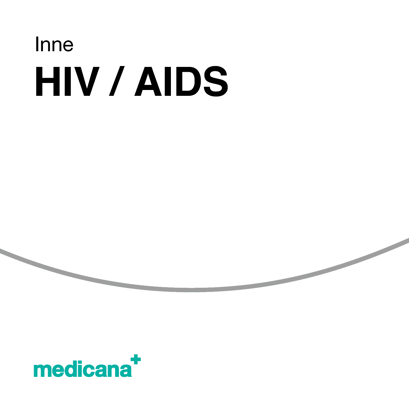 Grafika, białe tło szarą kreską, czarnym napisem Inne - HIV / AIDS i logo Medicana Centrum Terapii Medyczna Marihuana w lewym dolnym rogu.